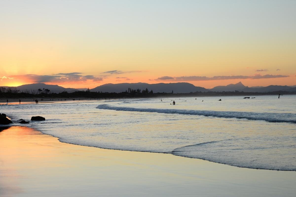 sunset in byron bay
