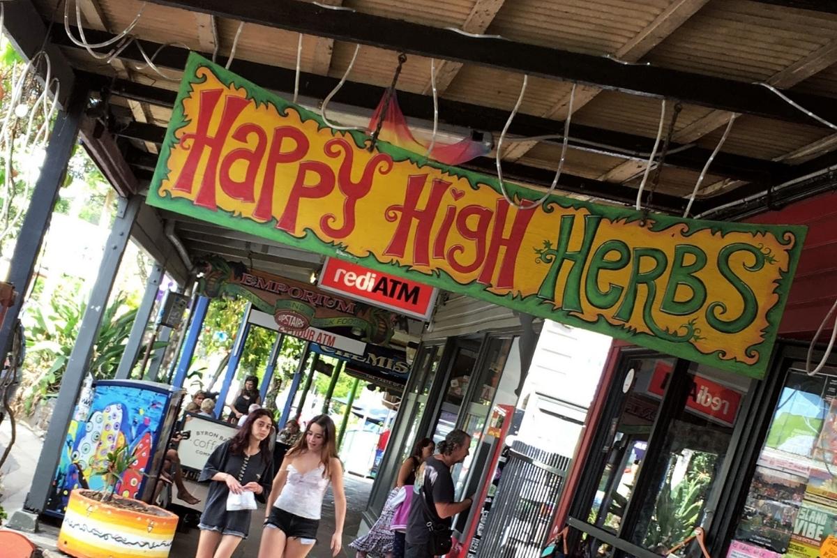nimbin streets and happy high herbs signs