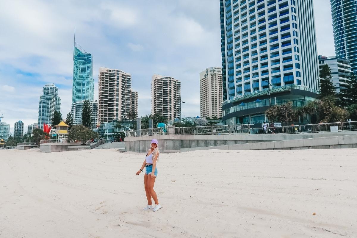 surfers paradise beach and buildings
